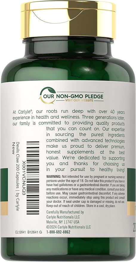 Carlyle Nutritionals Devil's Claw 2000mg 200 Capsules