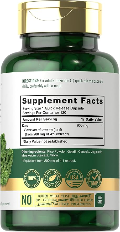 Carlyle Nutritionals Kale Extract 800mg | 120 Capsules