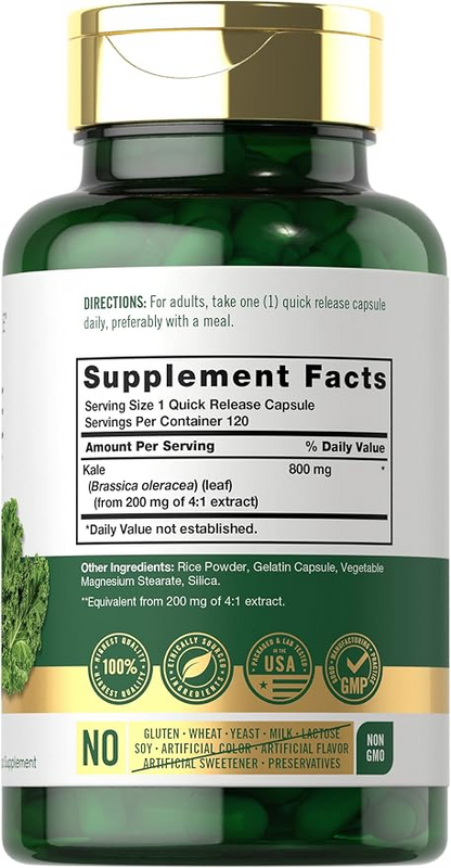 Carlyle Nutritionals Kale Extract 800mg | 120 Capsules