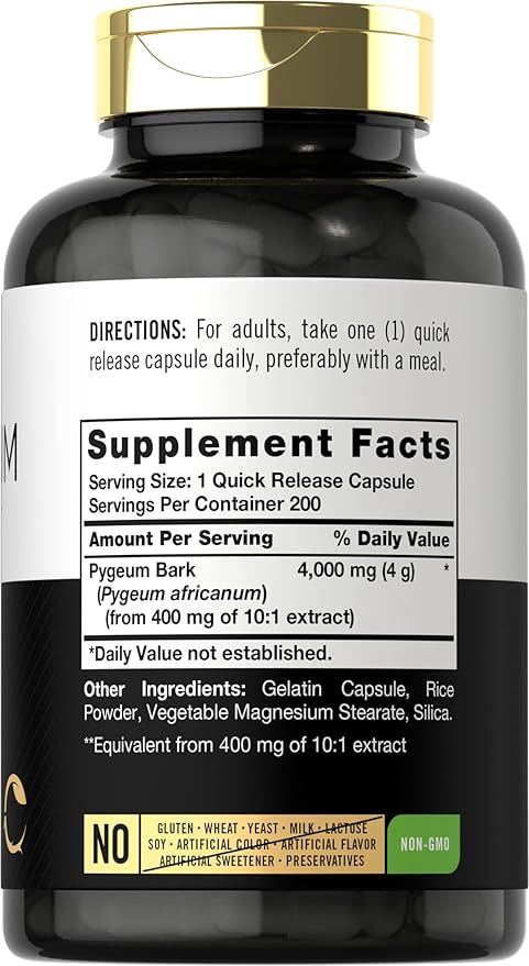 Carlyle Nutritionals Pygeum Africanum Bark 4000mg | 200 Capsules