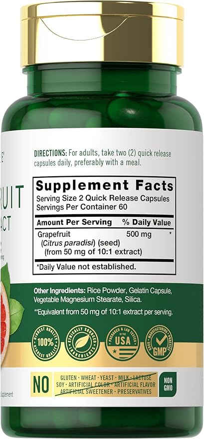 Carlyle Nutritionals Grapefruit Seed Extract 500mg | 120 Capsules