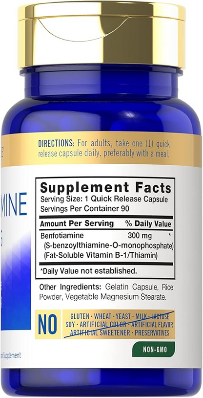 Carlyle Nutritionals Benfotiamine 300mg | 90 Capsules