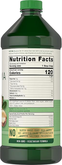 Carlyle Nutritionals Macadamia Nut Oil | 16oz Liquid