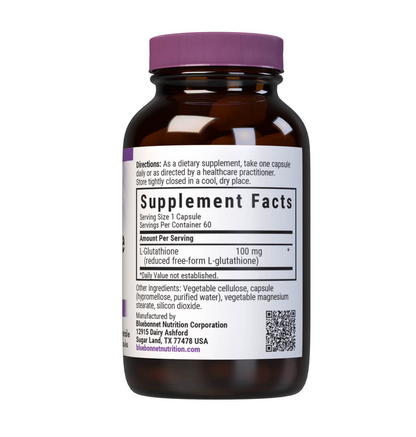Bluebonnet Nutrition L-Glutathione 100 Mg 60 Caps