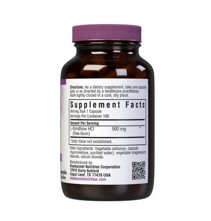 Bluebonnet Nutrition L-Ornithine 500 Mg 100 Caps