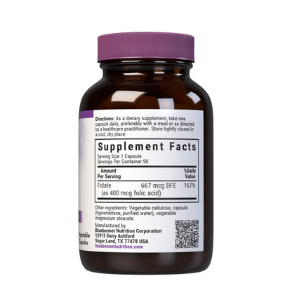 Bluebonnet Nutrition Folic Acid 400 Mcg 90 Caps