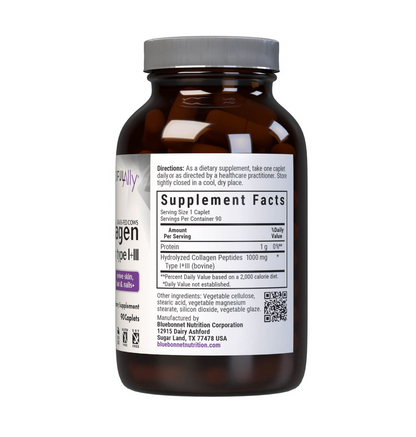 Bluebonnet Nutrition Beautiful Ally Collagen 1000 Mg Types I + Iii 90 Caplets