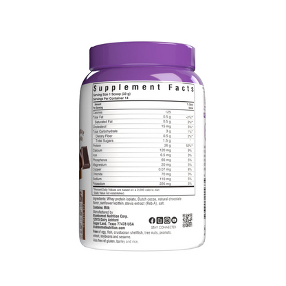 Bluebonnet Nutrition Whey Protein Isolate Powder 462g