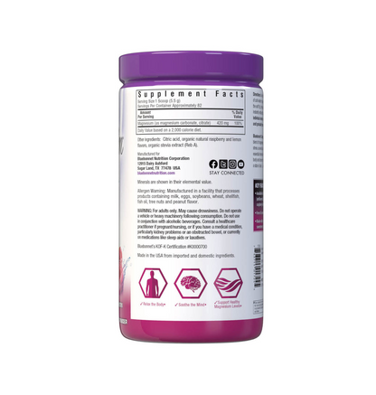 Bluebonnet Nutrition Simply Calm® Powder Raspberry Lemon Flavor 454g