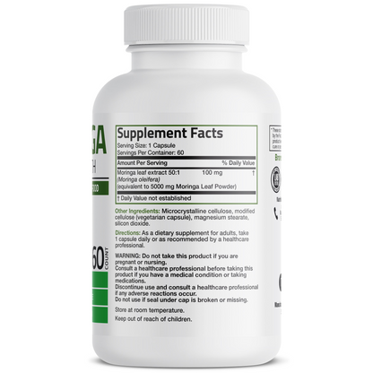 Bronson Vitamins Moringa Oleifera Leaf Extract - 5,000 Mg 60 Caps