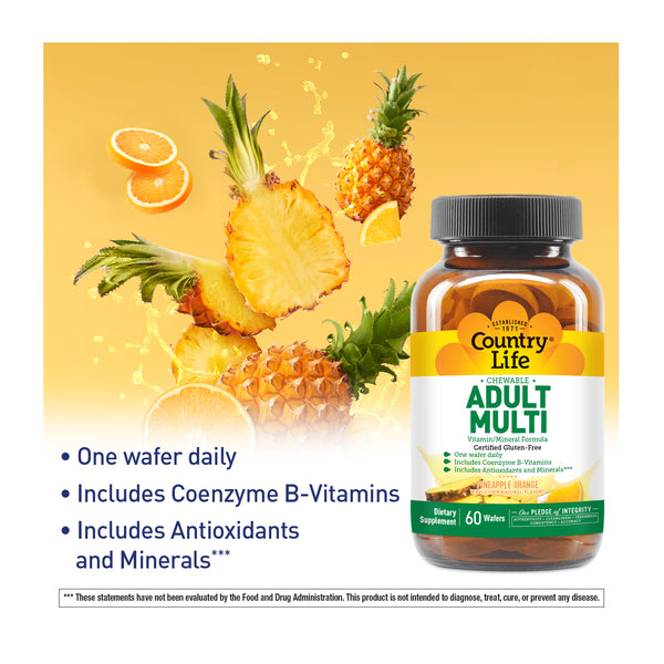 Country Life Vitamins Chewable Adult Multi 60 Tabs