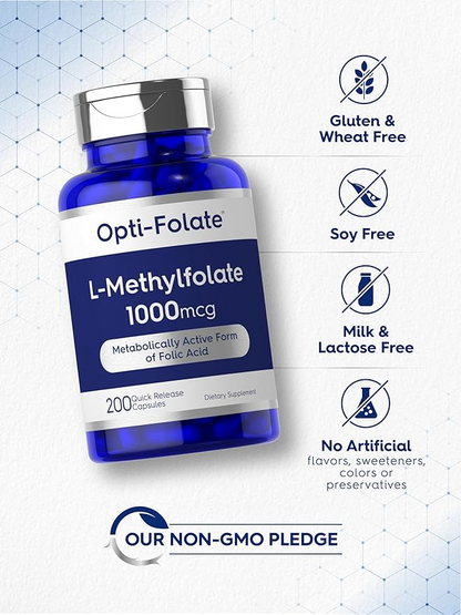 Opti-Folate L-Methylfolate 1000mcg | 200 Capsules