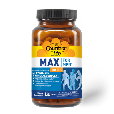 Country Life Vitamins Max for Men® Iron Free Multivitamin 60 Tabs