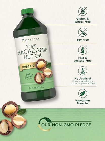 Carlyle Nutritionals Macadamia Nut Oil | 16oz Liquid