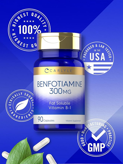 Carlyle Nutritionals Benfotiamine 300mg | 90 Capsules