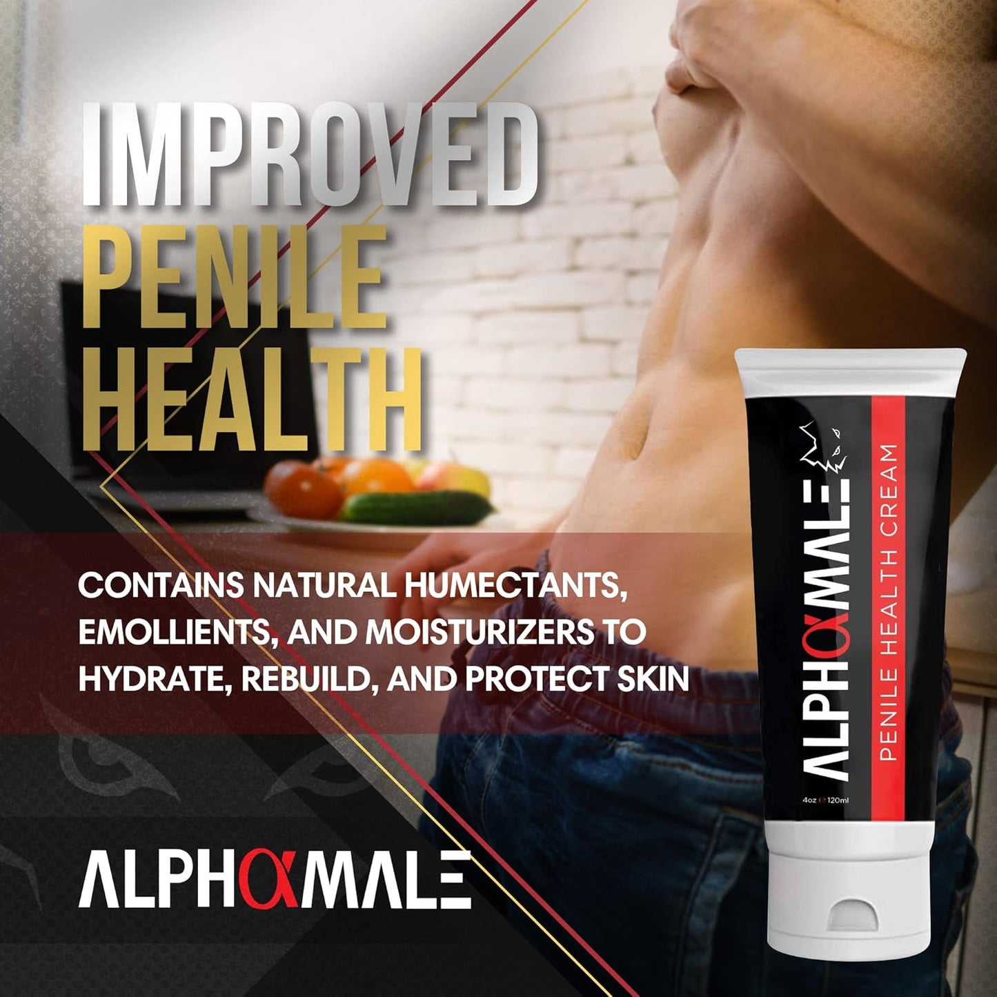 AlphaMale Penile Health Cream – Advanced Male Care Formula (4 oz / 120 ml)