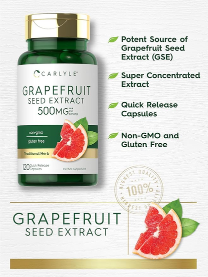 Carlyle Nutritionals Grapefruit Seed Extract 500mg | 120 Capsules