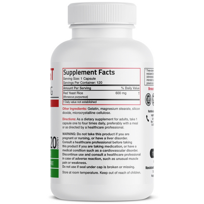 Bronson Vitamins Red Yeast Rice 600 Mg 120 Caps