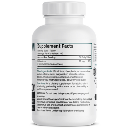 Bronson Vitamins Potassium Gluconate - 98 Mg - 100 Tablets