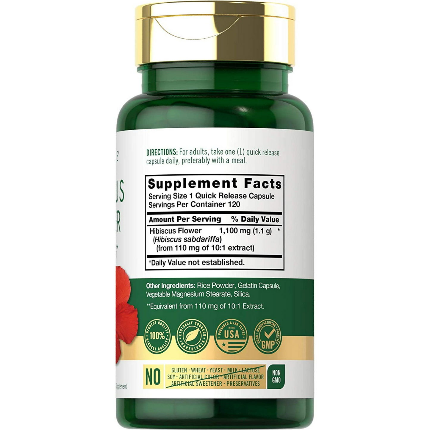 Carlyle Nutritionals Hibiscus Flower Extract 1100| 120 Capsules