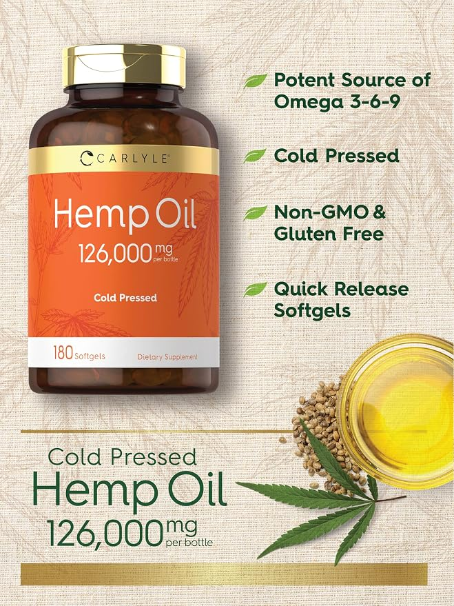 Carlyle Nutritionals Hemp Oil 126000mg per serving | 180 Softgels