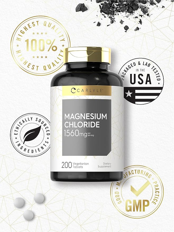 Carlyle Nutritionals Magnesium Chloride 1560mg per serving | 200 Tablets