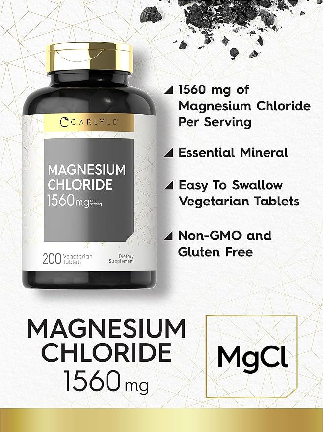 Carlyle Nutritionals Magnesium Chloride 1560mg per serving | 200 Tablets