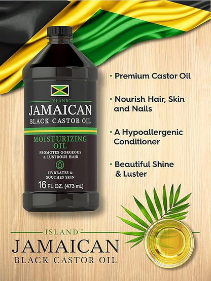 Island Jamaican Black Castor Oil | 16oz Liquid