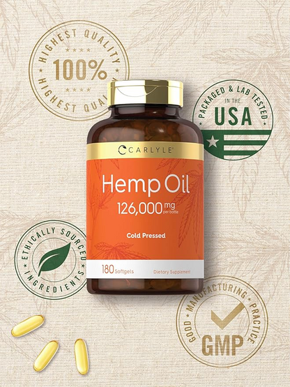 Carlyle Nutritionals Hemp Oil 126000mg per serving | 180 Softgels