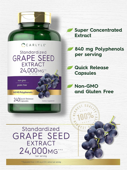 Carlyle Nutritionals Grape Seed Extract 24000mg | 240 Capsules