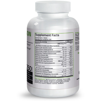 Bronson Vitamins the Bronson Formula Once Daily Multivitamin - 250 Tablets