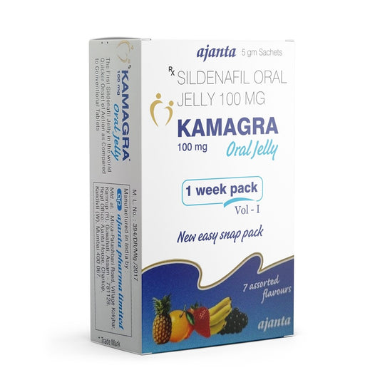 Ajanta Kamagra Oral Jelly 100mg - 1 Week Pack ( sildenafil )