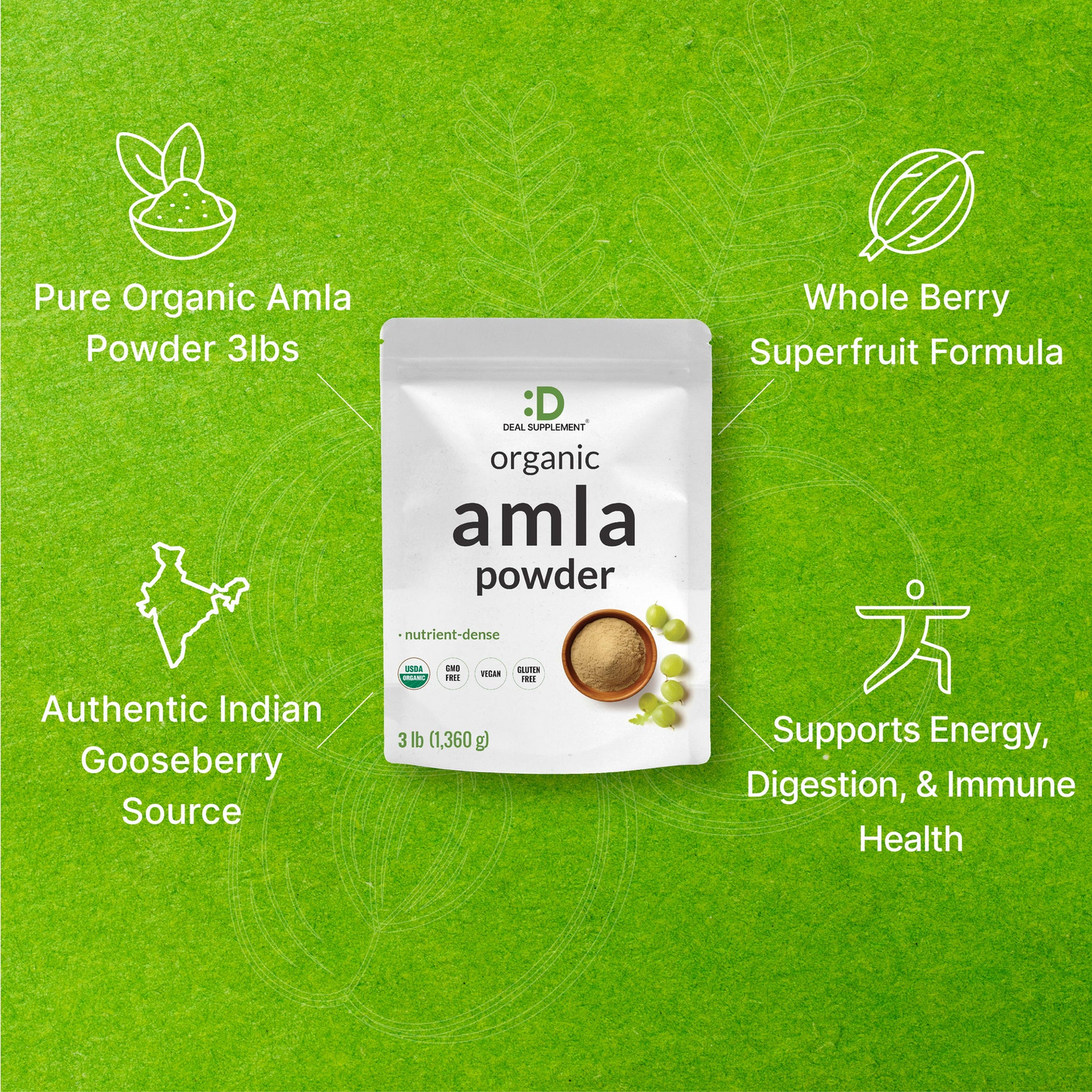 Deal Supplement Organic Indian Amla Powder, 3lbs