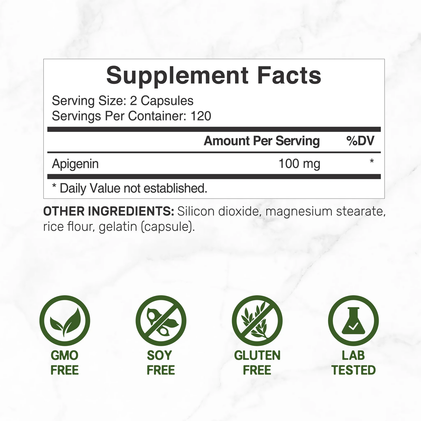 Deal Supplement Apigenin, 100mg Per Serving, 240 Capsules