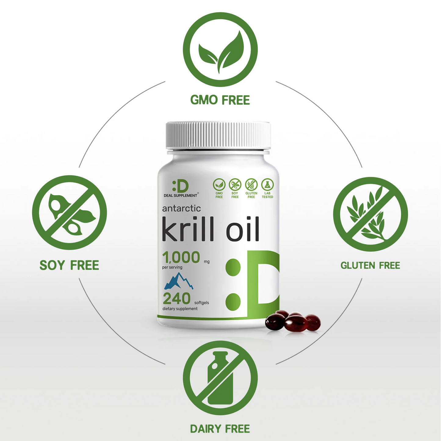 Deal Supplement Antarctic Krill Oil, 1,000mg Per Serving, 240 Softgels