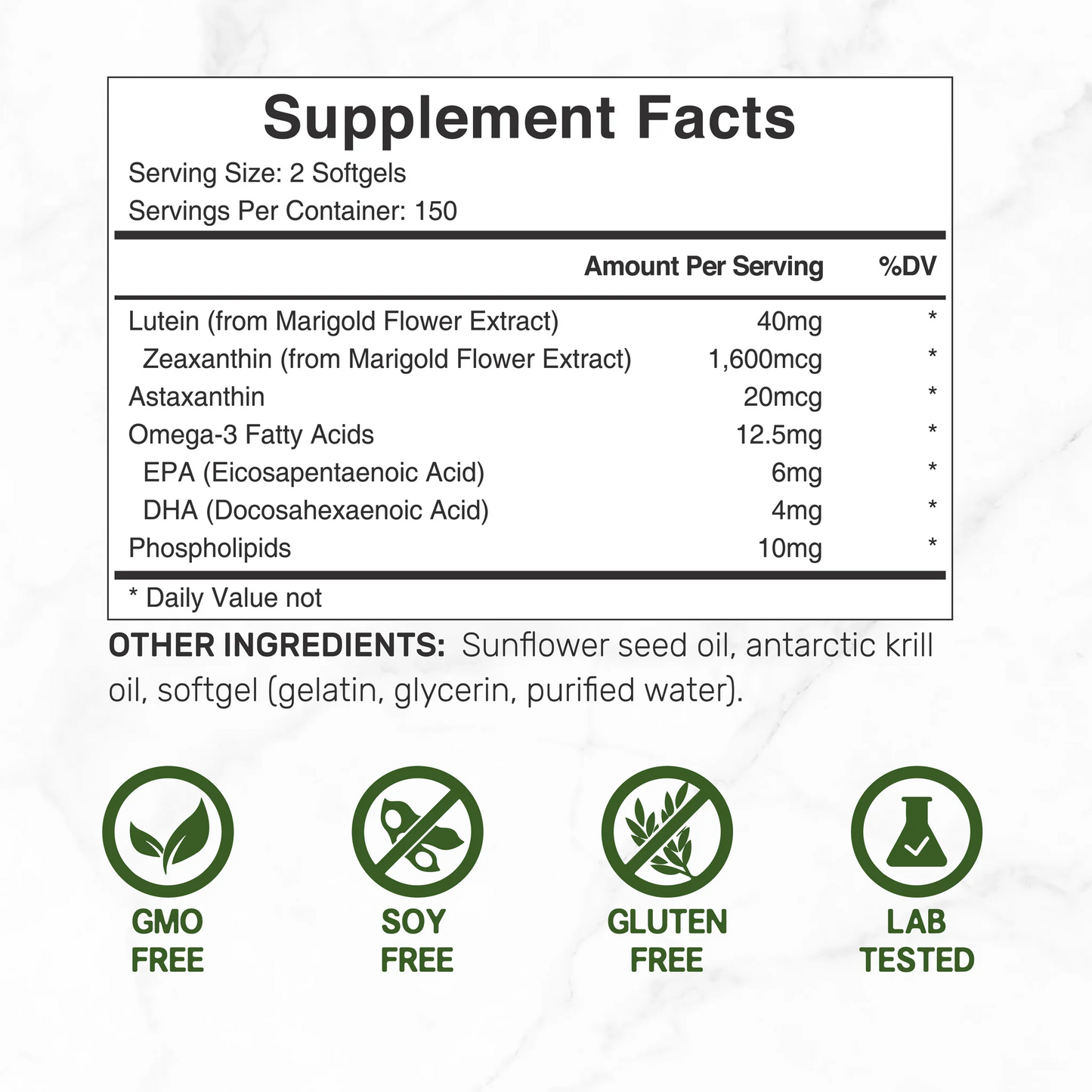Deal Supplement Lutein and Zeaxanthin , 40mg Per Serving, 300 Softgels