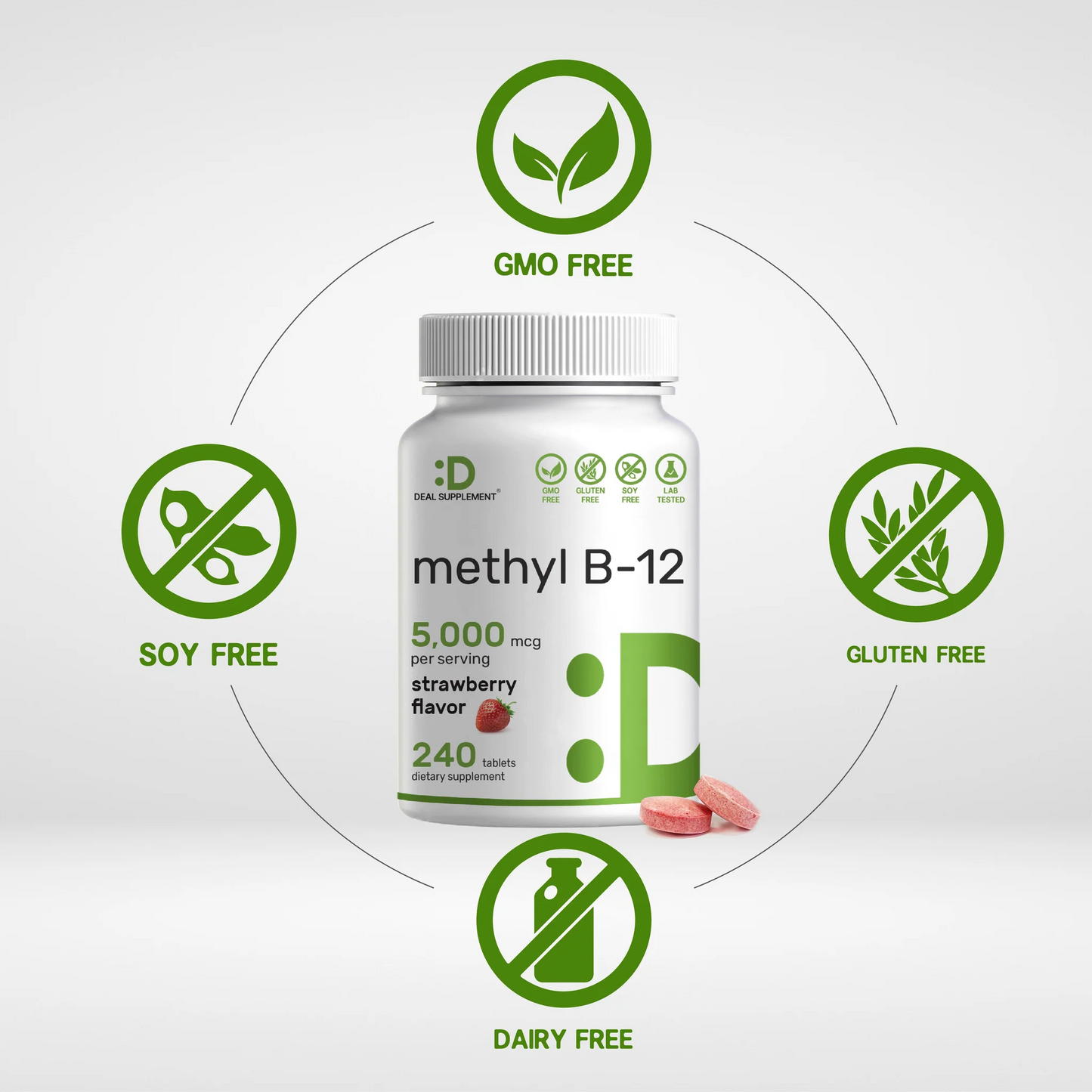 Deal Supplement Methyl B-12 Vitamins 5000 mcg, 240 Tablets