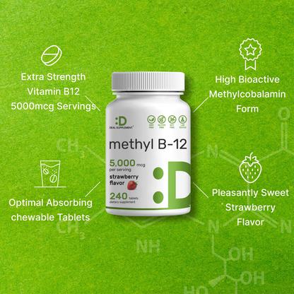 Deal Supplement Methyl B-12 Vitamins 5000 mcg, 240 Tablets