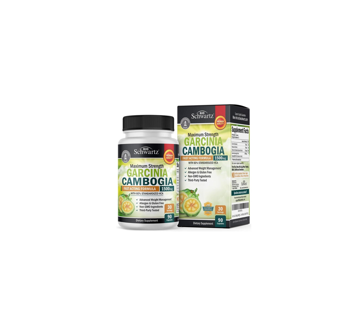 Bio Schwartz Garcinia Cambogia 1500mg - 90 Capsules