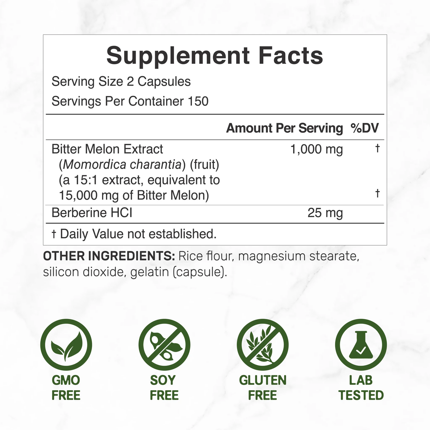Deal Supplement Bitter Melon 15,000mg Per Serving | 300 Capsules
