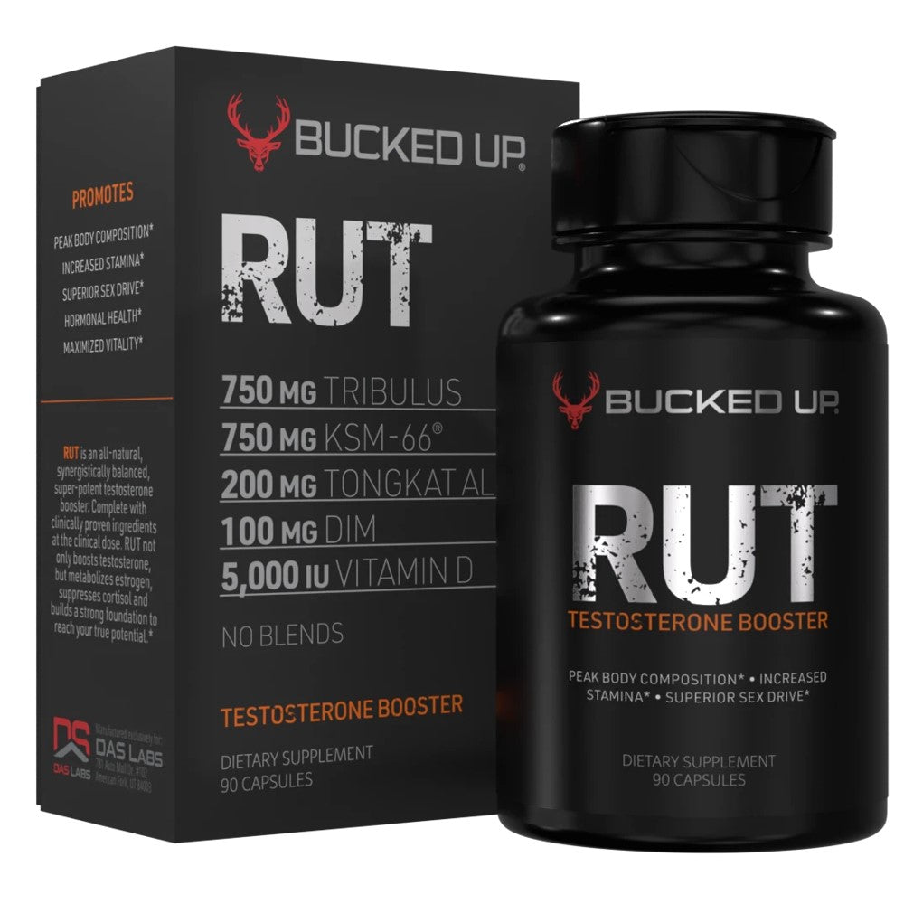 Bucked Up RUT Testosterone Booster - Peak Body Composition, Stamina & Superior Sex Drive - All-Natural Formula - 90 Capsules - DAS Labs Dietary Supplement