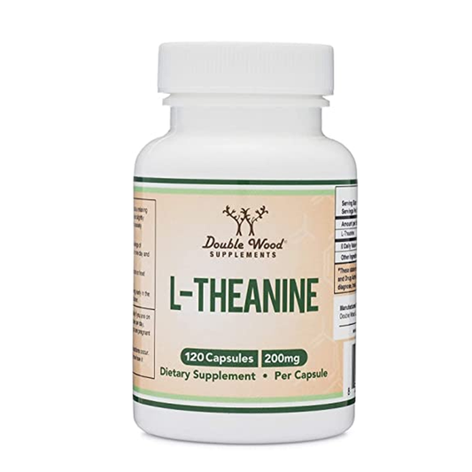 Double Wood Supplements L-Theanine 200mg – 120 Capsules | Stress Relief, Relaxation & Cognitive Support