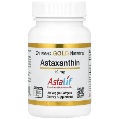 California Gold Nutrition Astaxanthin 12mg - Astalif Pure Icelandic Antioxidant