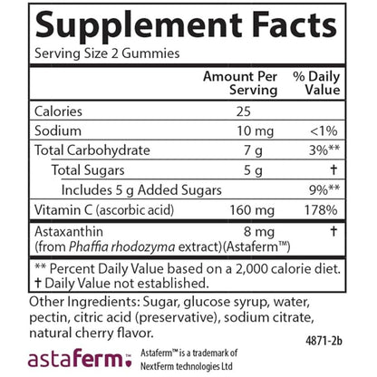 Carlson Fermented Astaxanthin with Vitamin C Gummies - 8mg Antioxidant & Immune Support