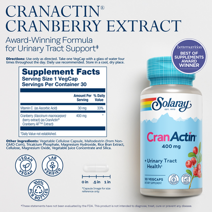 Solaray Cranactin Cranberry Extract 400mg 60 Caps