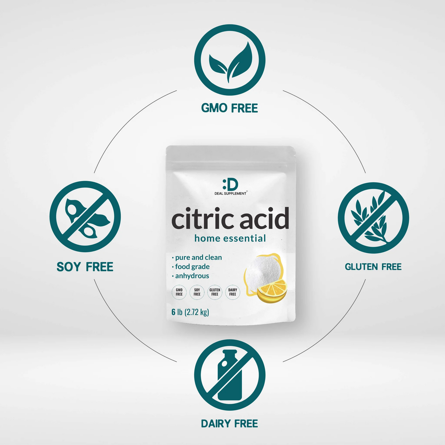 Deal Supplement Citric Acid 6 Pounds Fine Granular Powder 2.72kg