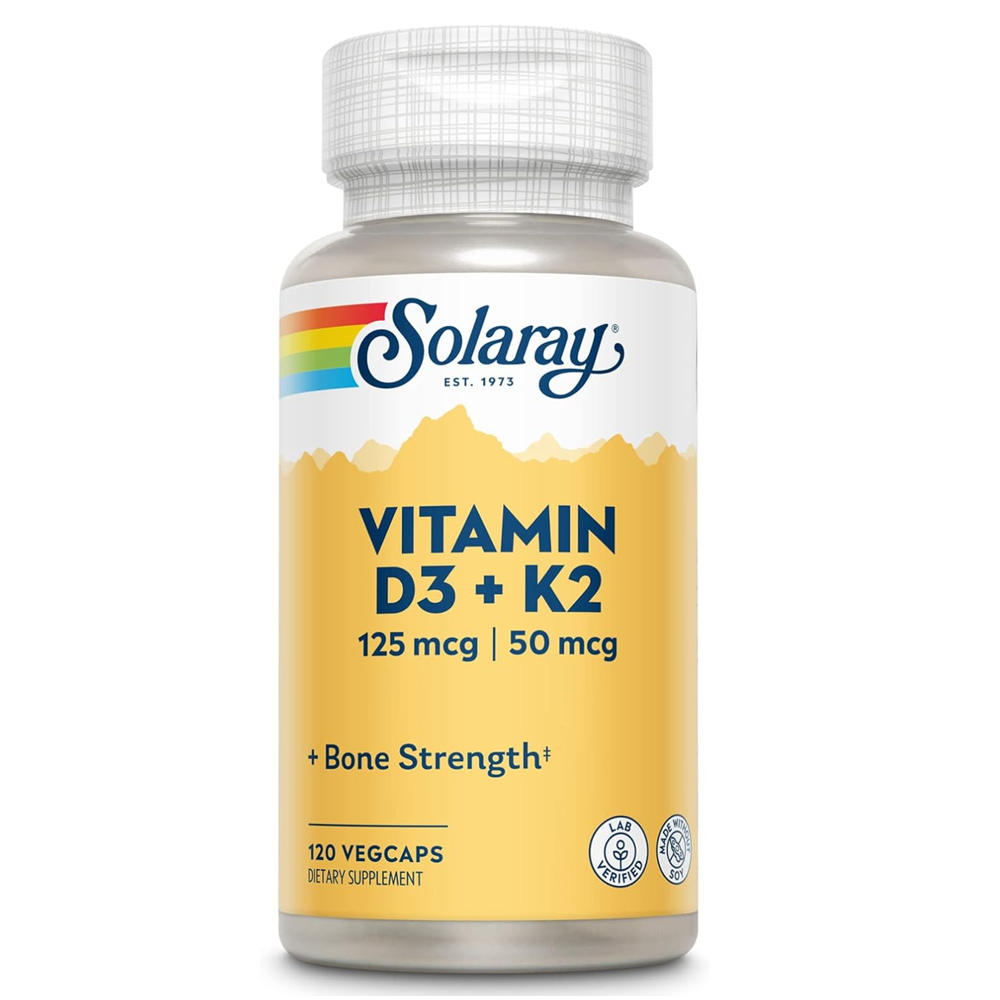 Solaray Vitamin D3 + K2 – Bone & Heart Health