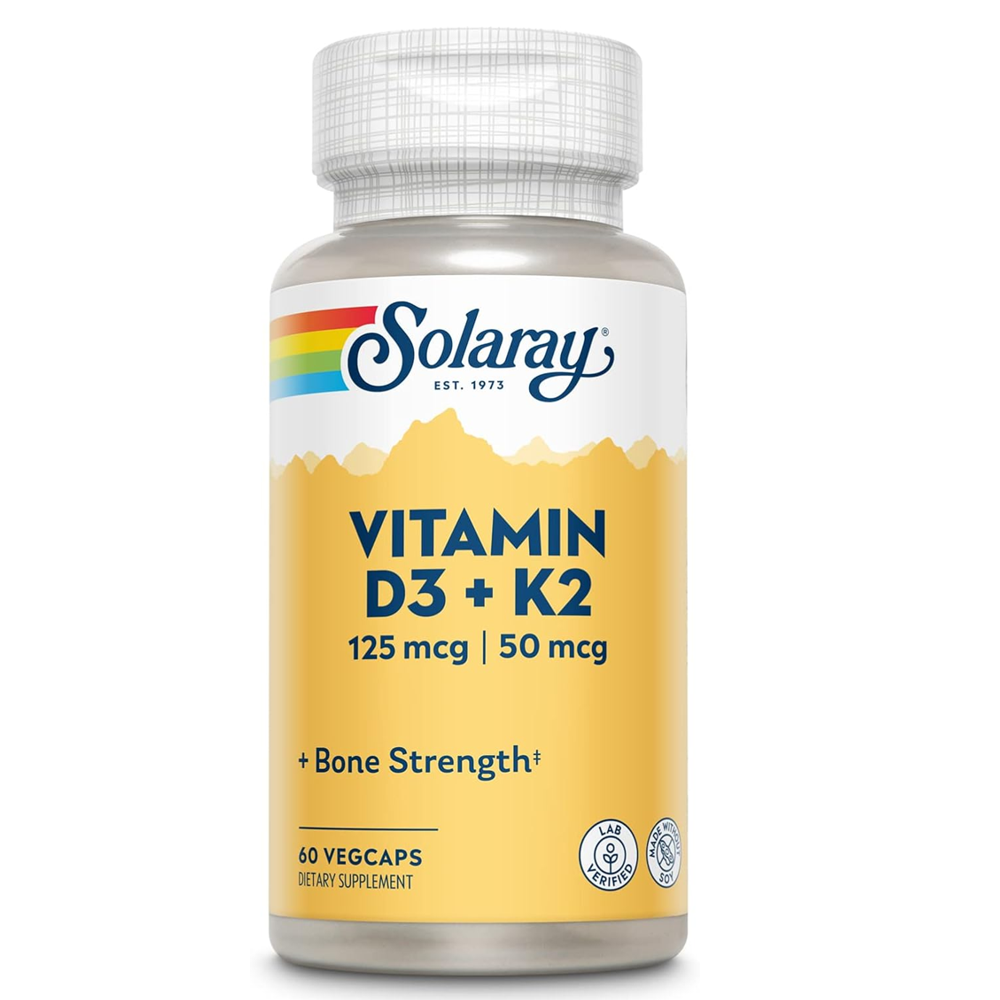 Solaray Vitamin D3 + K2 – Bone & Heart Health