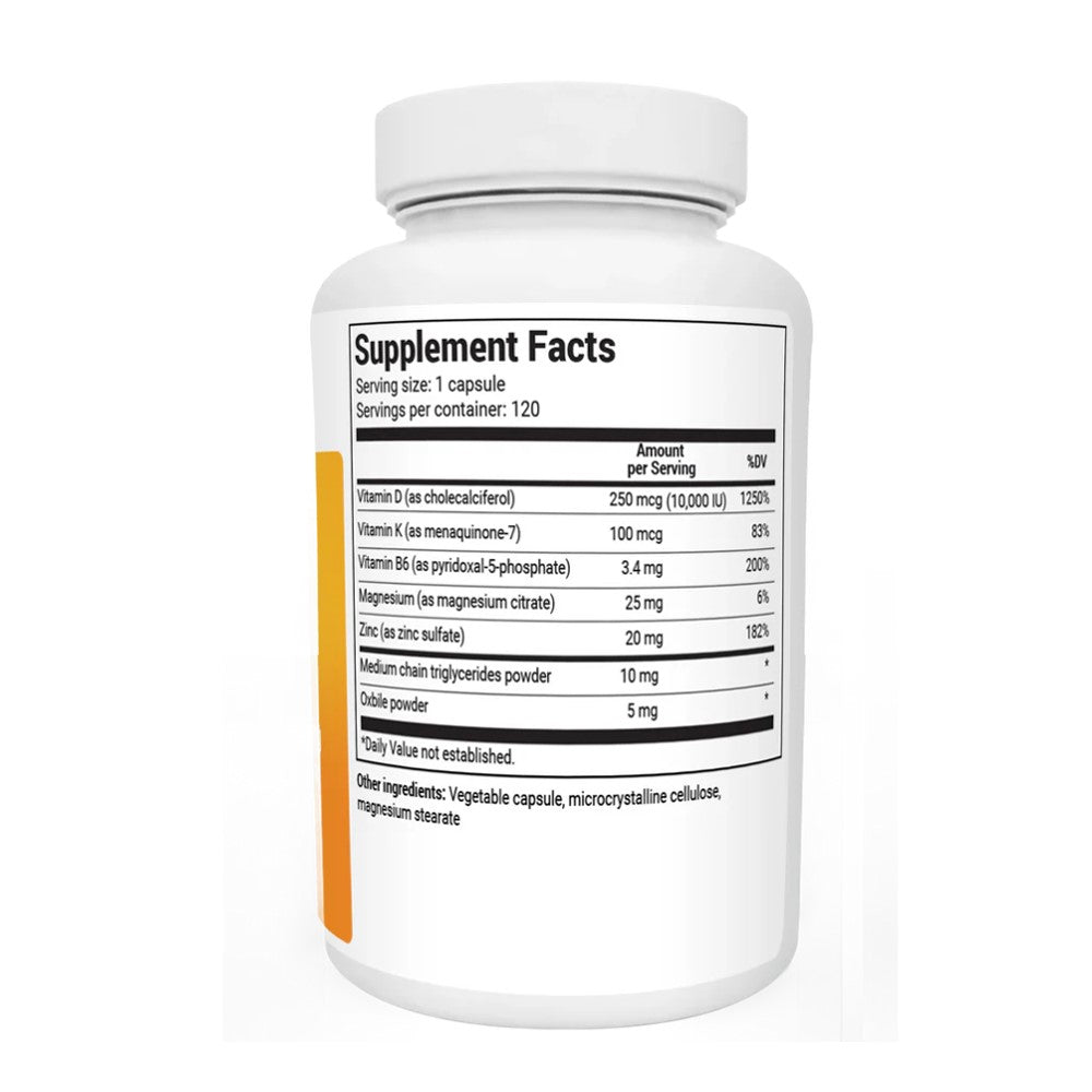 Supports immune health and bone strength with 10,000 IU of Vitamin D3 and 100 mcg of Vitamin K2 per serving. Non-GMO, high-quality dietary supplement.