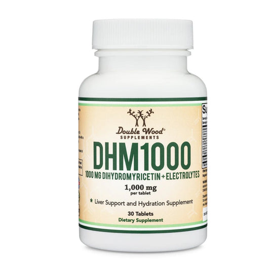 Double Wood Supplements DHM 1000 – 1000mg Dihydromyricetin + Electrolytes | Liver Support & Hydration – 30 Tablets